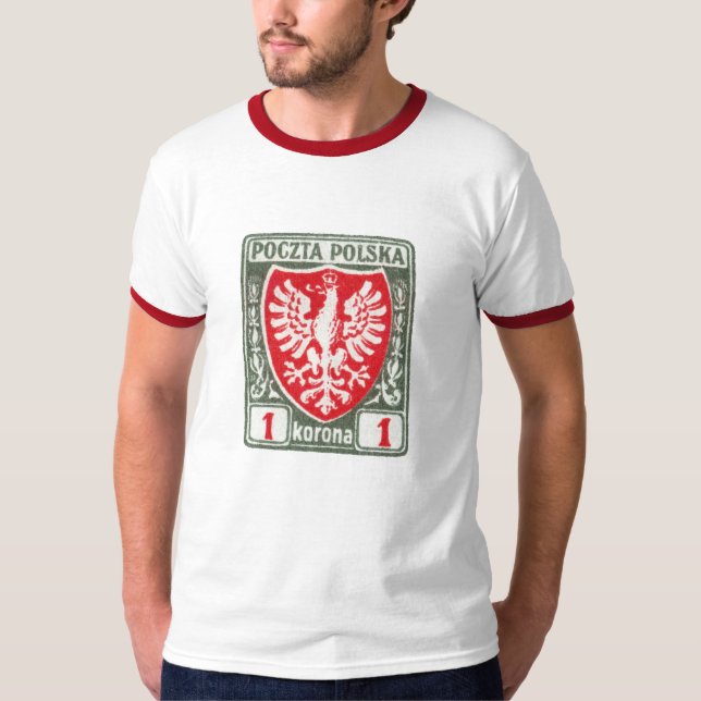 polskt frimärke för örn 1919 1k t shirt (Framsida)