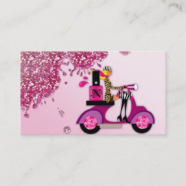 Polskt glitter för flicka för visitkort (Framsida)