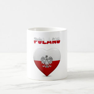 Polskt hjärta flagga kaffemugg