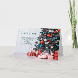 Polskt Julgran Baubles-Helgdag kort