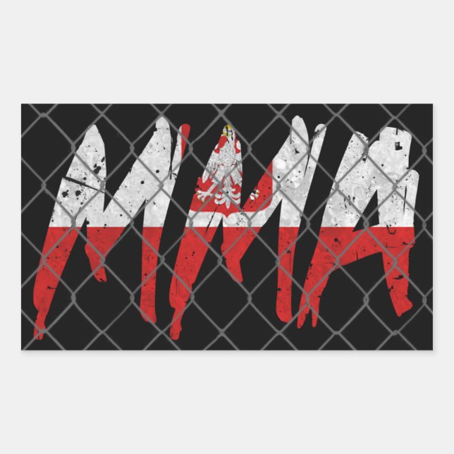 Polskt MMA Sticker Rektangulärt Klistermärke (Framsida)