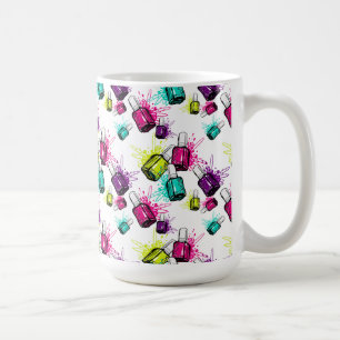 Polskt mönster för neonnagel kaffemugg