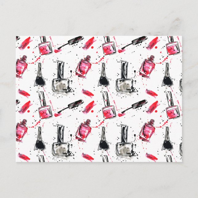 Polskt mönster för vattenfärgnagel helg vykort (Framsida)