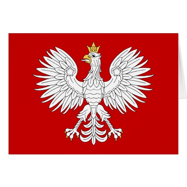 Polskt örnhälsningkort hälsningskort (Framsidan Horizontal)