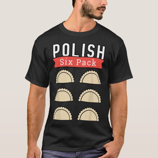 Polskt Pierogi Sex Pack Funny ABS-gym T Shirt (Framsida)