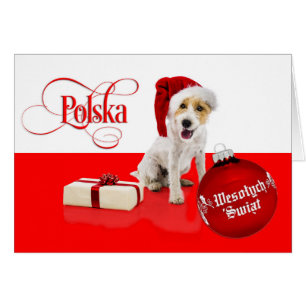 Polskt/Polski - god jul/Wesołych Świąt Hälsningskort