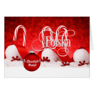 Polskt/Polski - god jul/Wesołych Świąt Hälsningskort