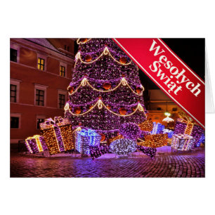 Polskt/Polski - god jul/Wesołych Świąt Hälsningskort