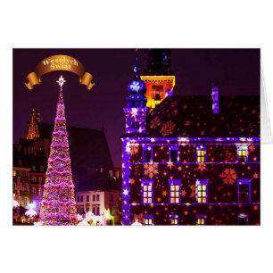 Polskt/Polski - god jul/Wesołych Świąt Hälsningskort