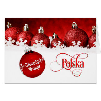 Polskt/Polski - god jul/Wesołych Świąt Hälsningskort