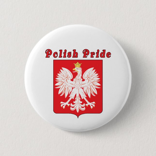 Polskt Pride Eagle Button Knapp (Framsida)