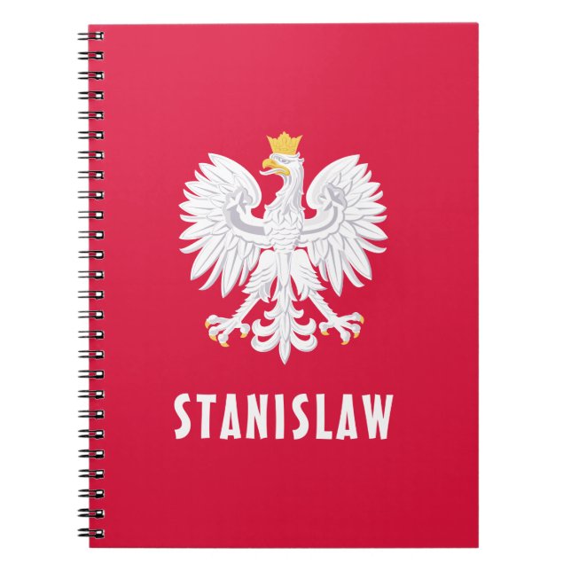 Polskt rödvita Eagle Polska-eget namn Anteckningsbok (Framsidan)