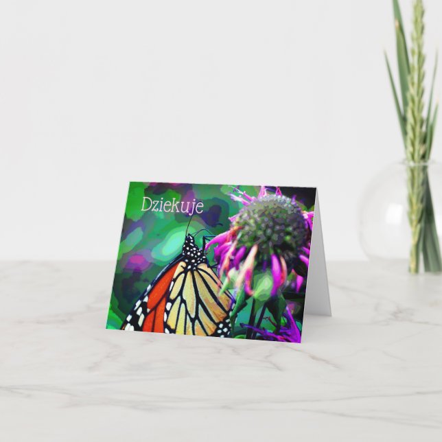 Polskt Tack Butterfly Art Personlig Card Kort (Framsida)