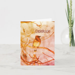 Polskt Tack Dziekuje Nature Art Card Kort