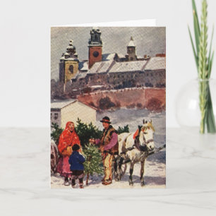 Polskt traditionellt julkort kort