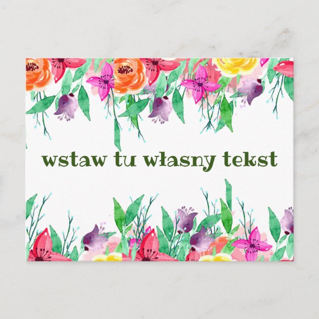 Polskt vykort hälsning karta okolicznościowa (Framsida)