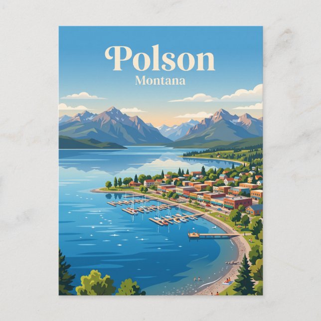 Polson, Montana Vykort (Framsida)