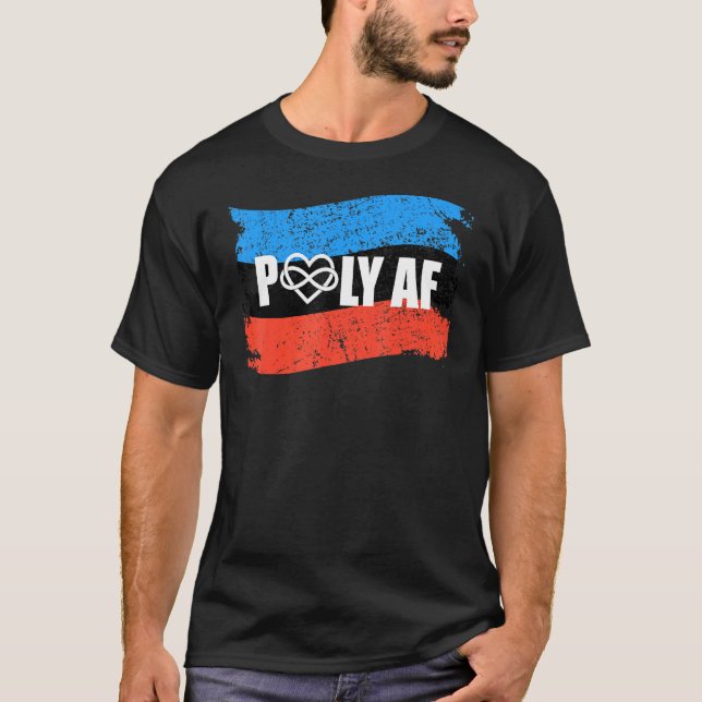Poly Af Polyamoral Flagga Polyamory Pride T Shirt (Framsida)