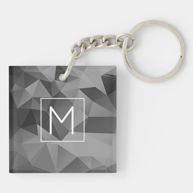 Poly Geometric Black Grått Design Initial Abstrakt (Baksidan)