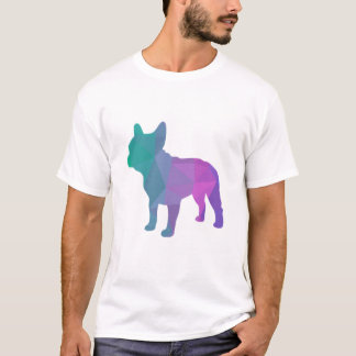Poly geometriskt grafiskt för fransk bulldogg t shirt