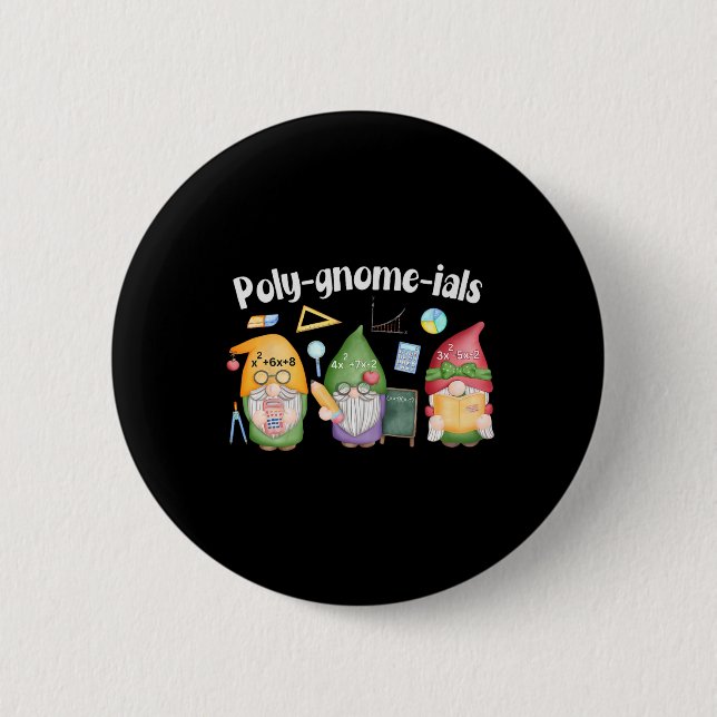 Poly-gnome-ials Gnomes Matematik Algebra Lärar Bak Knapp (Framsida)