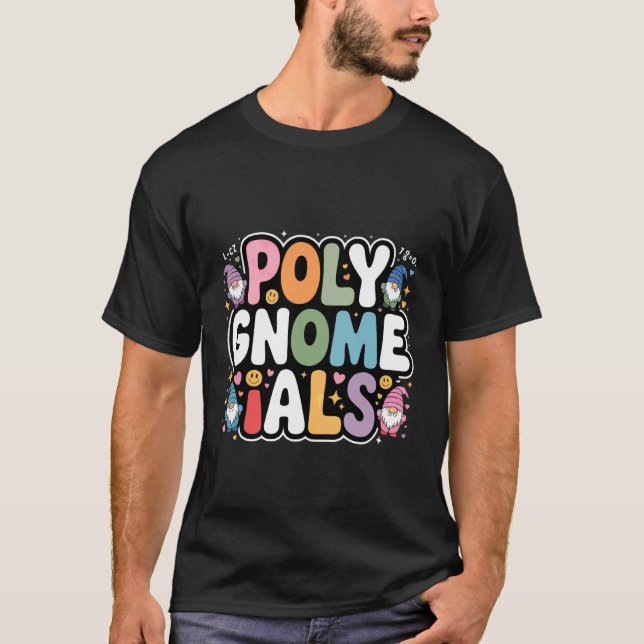 Poly Gnome Ials Math Puns Algebra Student - T Shirt (Framsida)