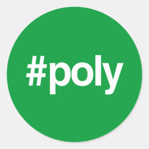 POLY HASHTAG RUNT KLISTERMÄRKE