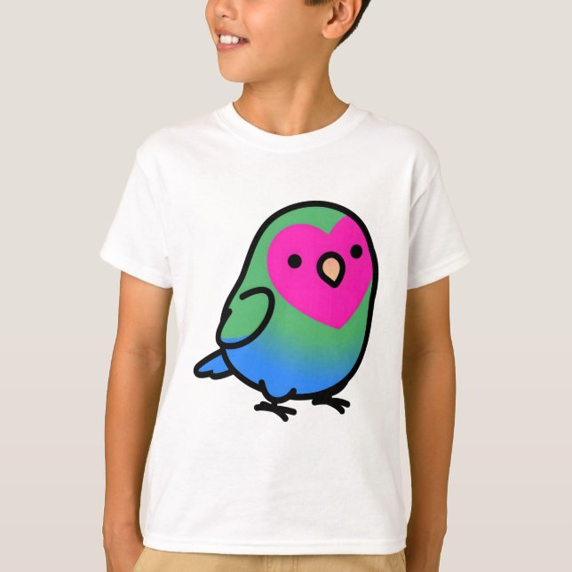 "Poly Polly" Polysexual LGBT+ Pride Lovebird T Shirt (Framsida)