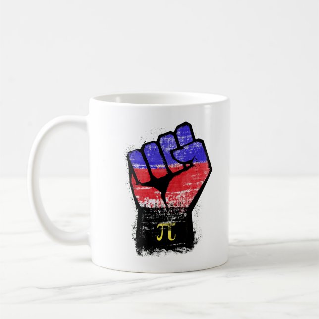 Polyamorösa stolthet näve kaffemugg (Vänster)