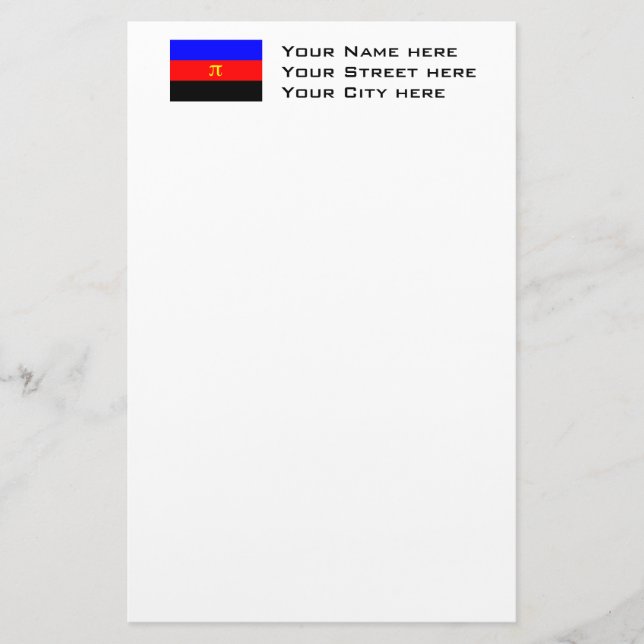 Polyamorösa stolthetsflagga brevpapper (Framsida)
