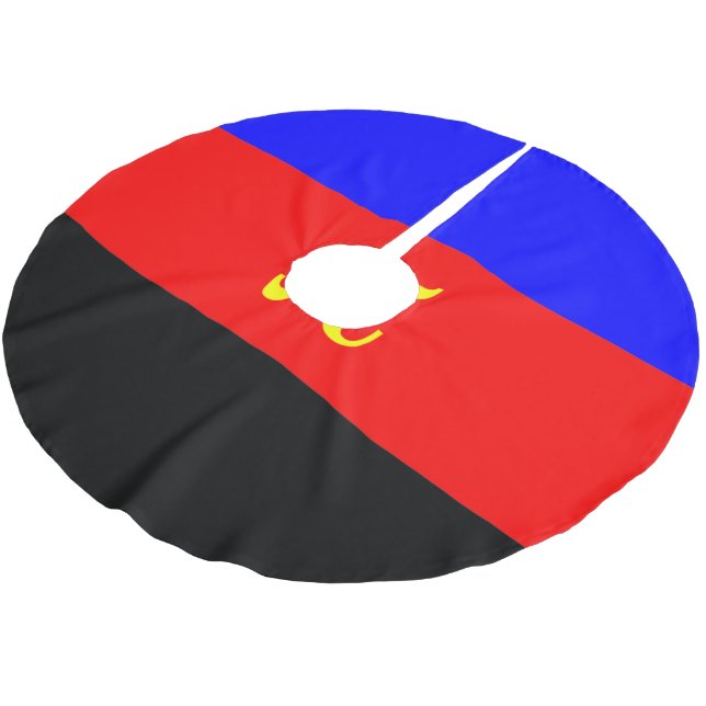 Polyamorösa stolthetsflagga julgransmatta borstad polyester (Vinklad)