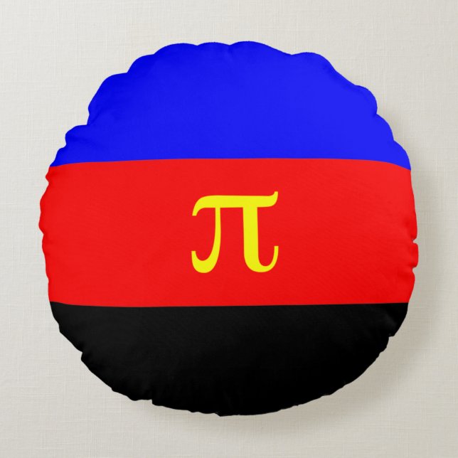 Polyamorösa stolthetsflagga rund kudde (Framsidan)