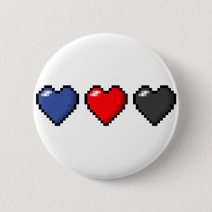 Polyamorous PIXELhjärtor Knapp
