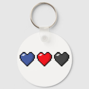 Polyamorous PIXELhjärtor Nyckelring
