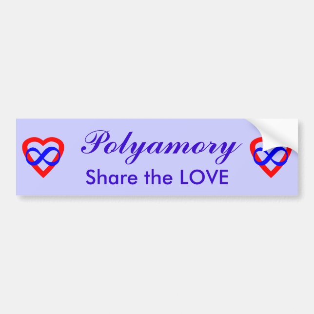 Polyamory delar love.en bildekal (Framsidan)