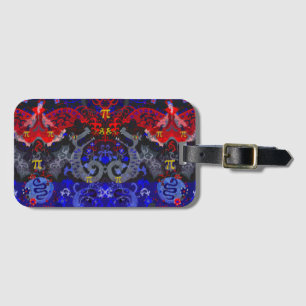 Polyamory Dragon Damask in Poly Pride Flagga Färg Bagagebricka