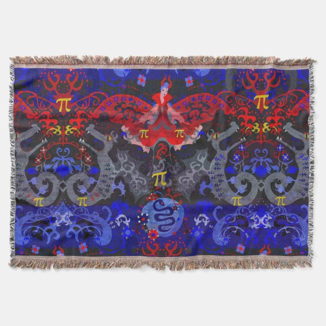 Polyamory Dragon Damask in Poly Pride Flagga Färg Filt (Framsidan)