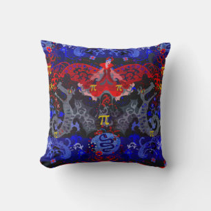 Polyamory Dragon Damask in Poly Pride Flagga Färg Kudde