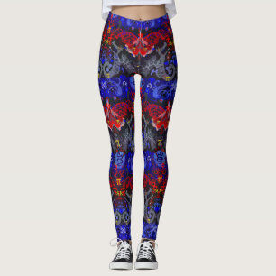 Polyamory Dragon Damask in Poly Pride Flagga Färg Leggings