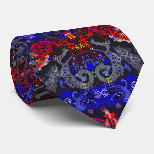 Polyamory Dragon Damask in Poly Pride Flagga Färg Slips (Rullad)