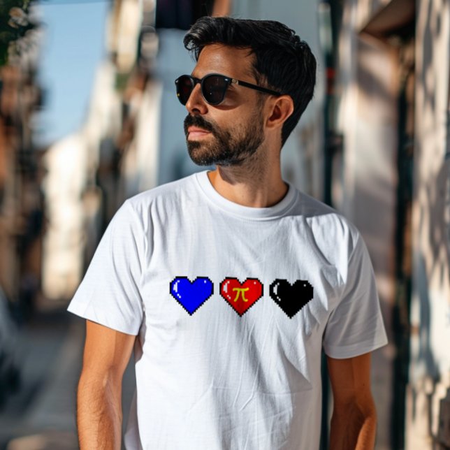 Polyamory Flagga Pixel Heart T Shirt (Skapare uppladdad)