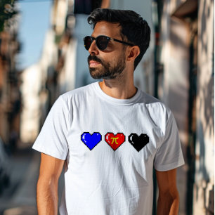 Polyamory Flagga Pixel Heart T Shirt