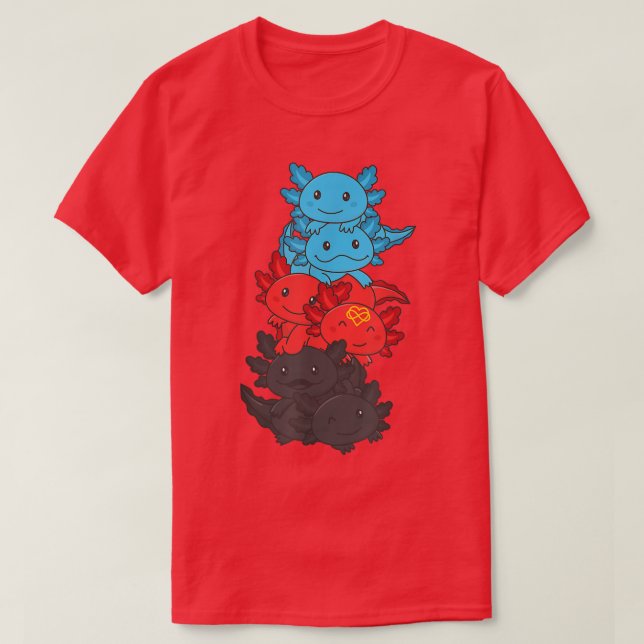 Polyamory Flagga Pride LGBTQ Aolotl T Shirt (Design framsida)