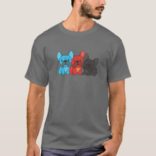 Polyamory Flagga Pride Lgbtq Hundar Fransk Bulldog T Shirt