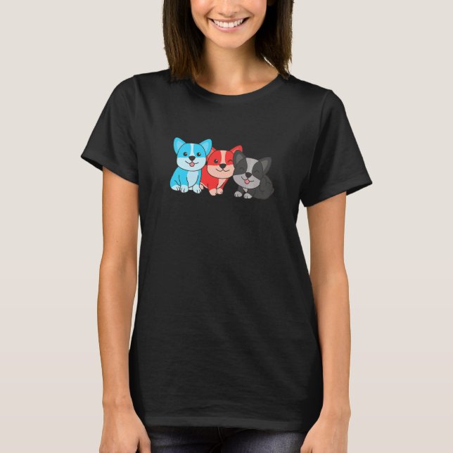 Polyamory Flagga Pride Lgbtq Hundar Polyamory Corg T Shirt (Framsida)