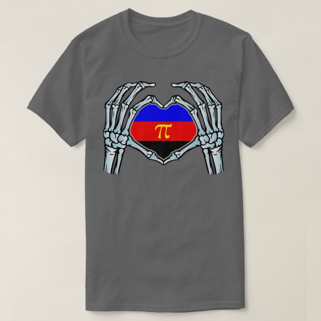 Polyamory Gay Skeleton siual Identity Nonbinary T Shirt (Design framsida)