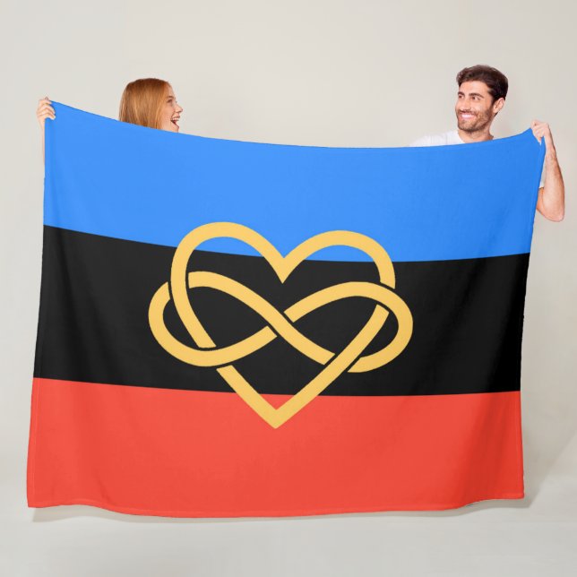 Polyamory Infinity Heart Fleece Blanket (På plats)