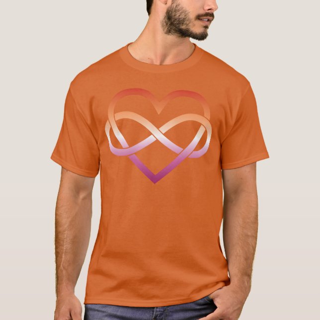 Polyamory Infinity Heart Lesbian T Shirt (Framsida)