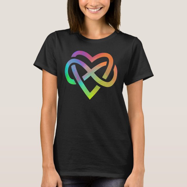 Polyamory Infinity Heart Symbol Neverending Love L T Shirt (Framsida)