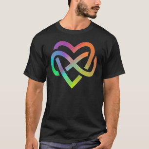 Polyamory Infinity Heart Symbol utan Kärlek L T Shirt